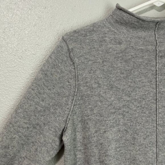 Banana Republic Sweater Small Petite Gray Wool Cashmere Funnel Neck - Picture 5 of 8